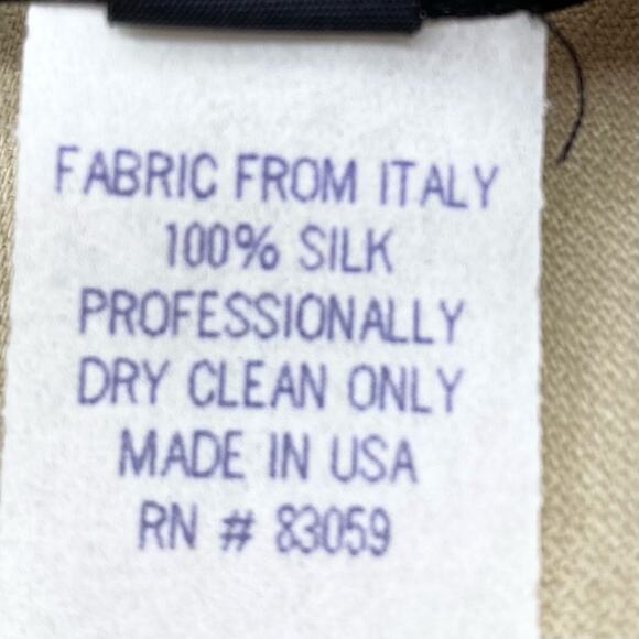 Fashionista 100% Silk Ankle Pants Mid Rise Tan Career Made In USA Women's  2‎ - Picture 10 of 11